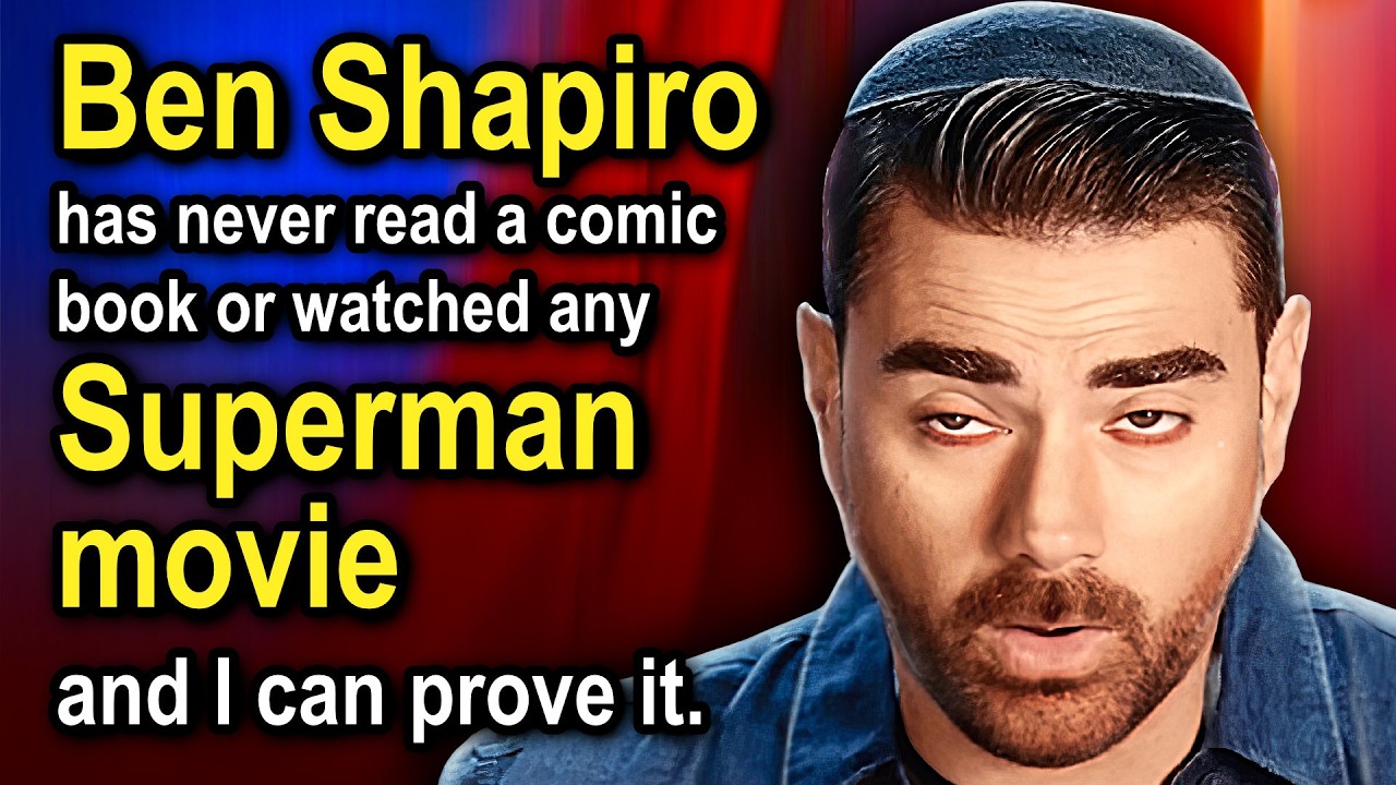 YouTube post by @NerdSyncProductions for Brilliant.org. Caption reads: I fact-checked Ben Shapiro's Superman review to....