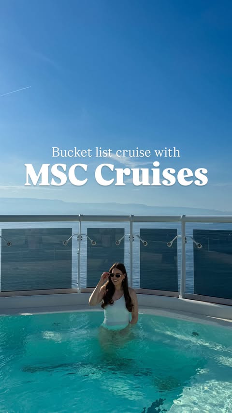 Instagram post by @travellingcloset for MSC Cruises. Caption reads: [...] We did a Mediterranean cruise with....