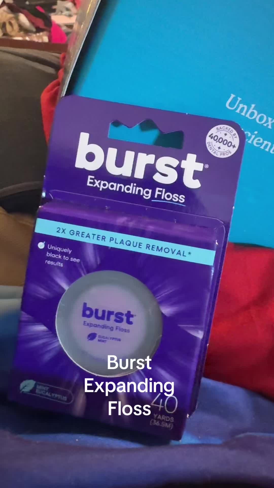 TikTok post by @topazjai1 for Burst Oral Care. Caption reads: @BURST Oral Care first has several expanding....