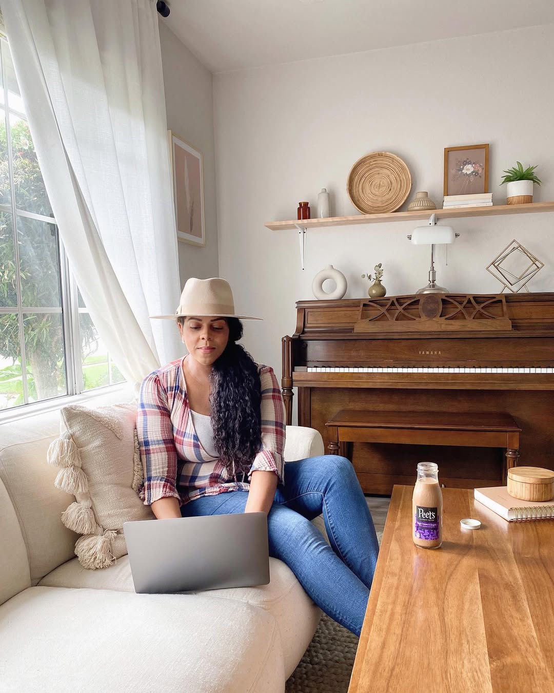 Instagram post by @sincerely_sheda for Peet's Coffee. Caption reads: I really enjoy homeschooling my children. I know....