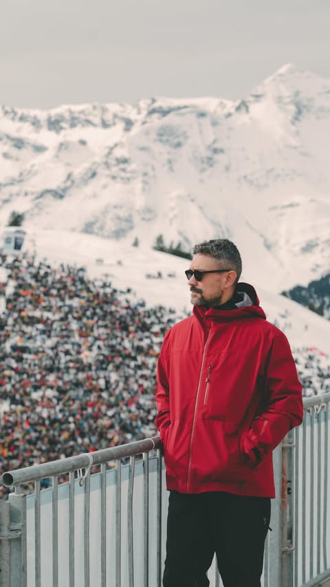 Instagram post by @carlthompson for Swiss International Air Lines. Caption reads: ad Add Lauberhorn Races to Your Bucket List Right....