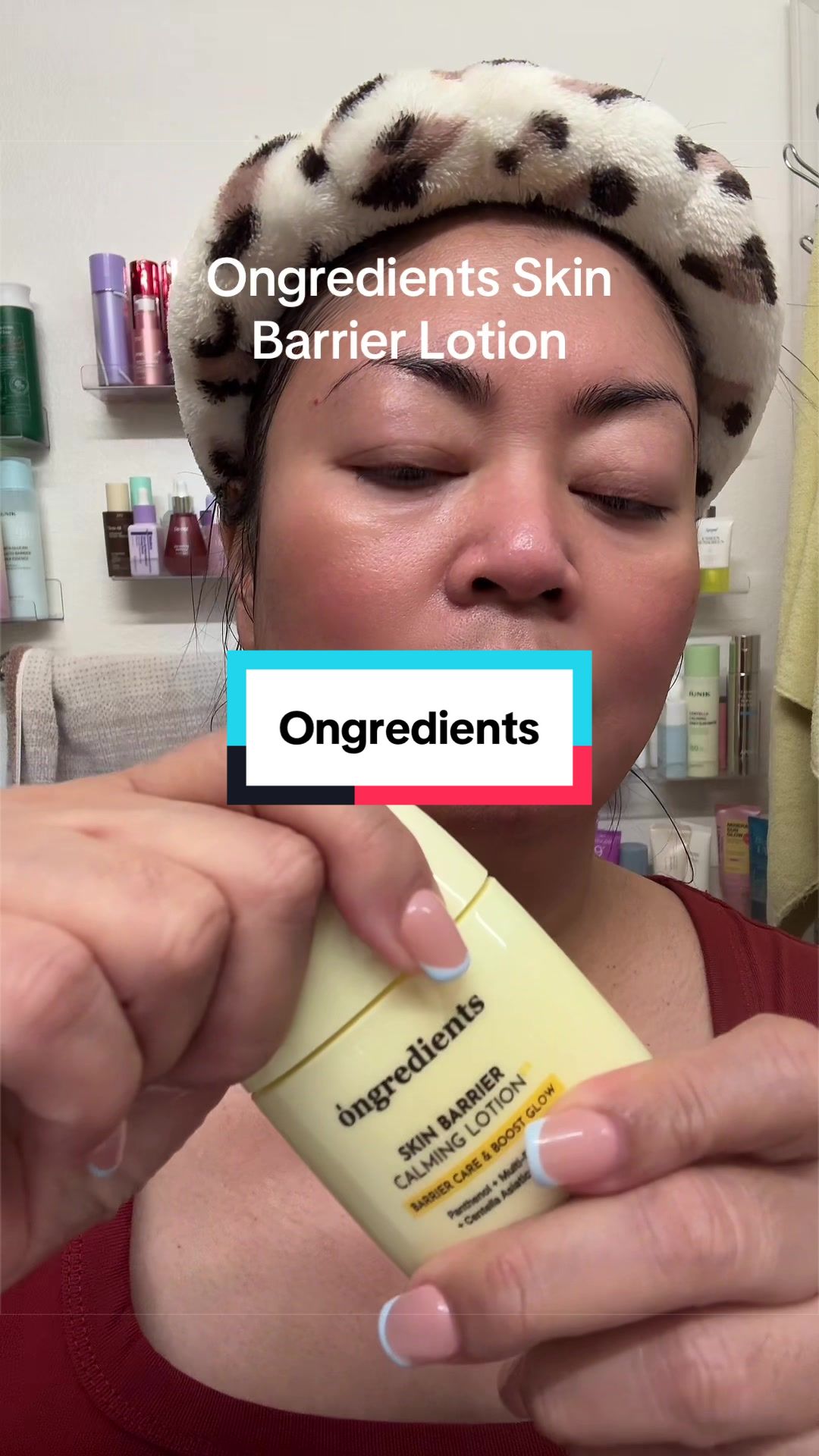 TikTok post by @sharonskincontent for Ongredients US Store. Caption reads: @ongredients US @Ongredients Global #ongredients....