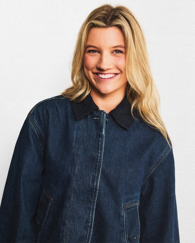Instagram post by @k8rogge for J.Crew. Caption reads: a jacket as iconic as the brand ♥️ @jcrew loveddd....