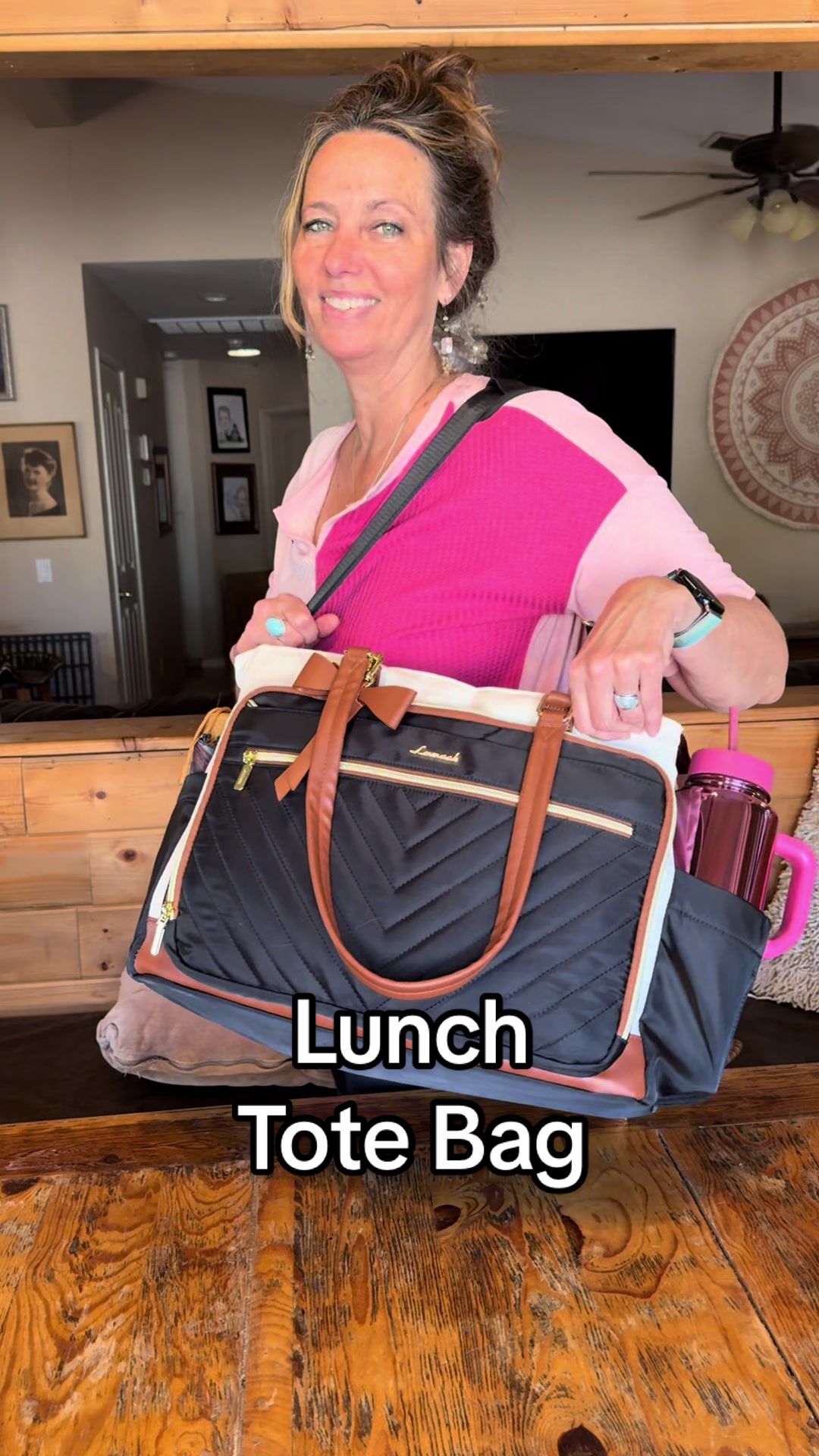 TikTok post by @hustleandteach for Lovevook. Caption reads: [...] be great as a travel bag! @Lovevook Bags....