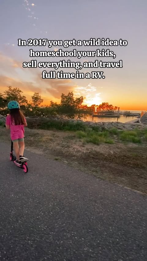 Instagram post by @escaping.the.everyday for RVLock. Caption reads: Back in 2017, we had a wild idea: sell everything....