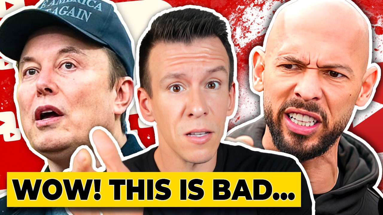 YouTube post by @PhilipDeFranco for Seed. Caption reads: Tate Brothers Hit w/ Rape Charges, Elon Musk Takes....