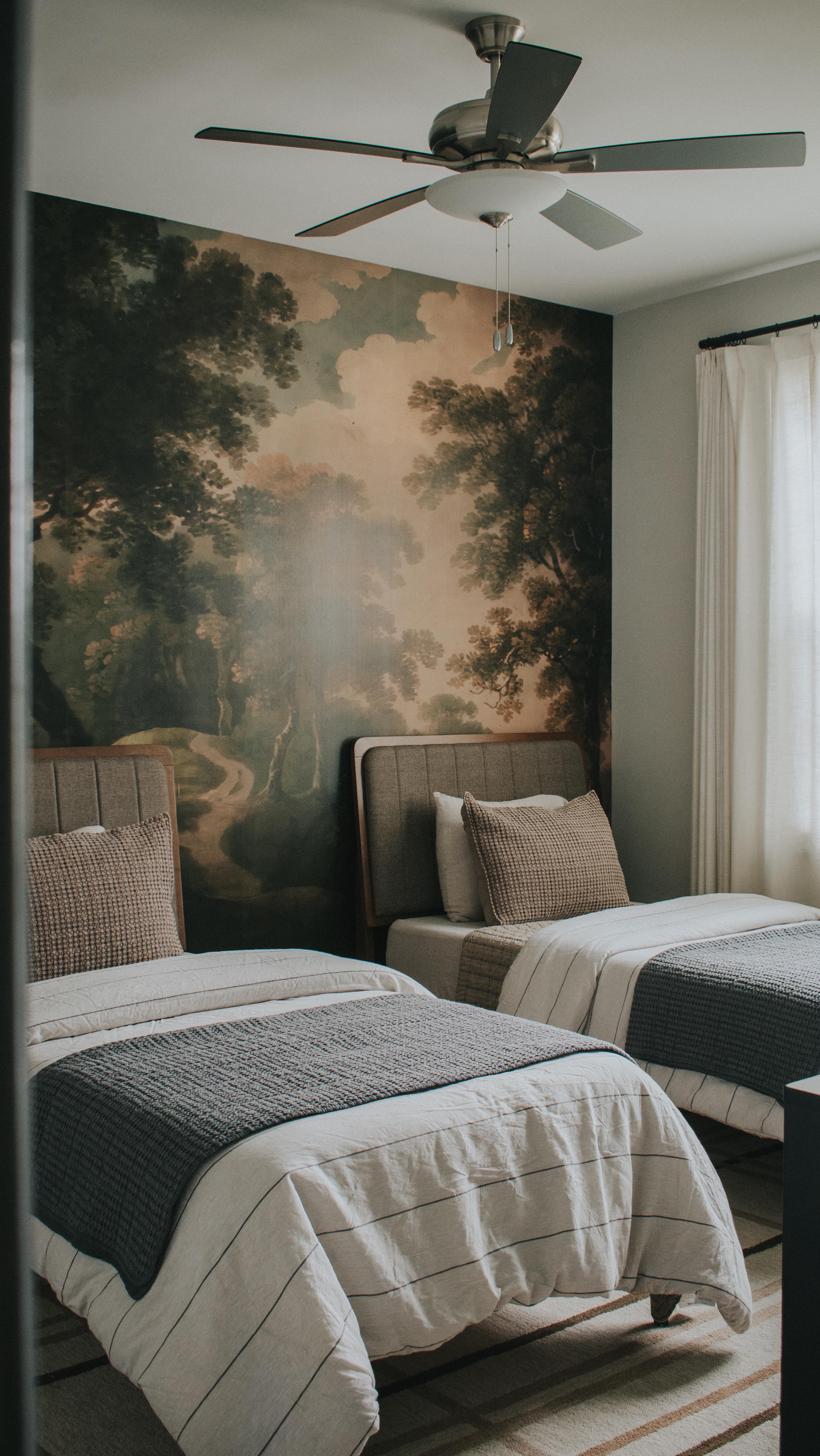 Instagram post by @athomewith_grace for Levtex Home. Caption reads: [...] 🌲🌳🪾where neutral bedding from @levtexhome....