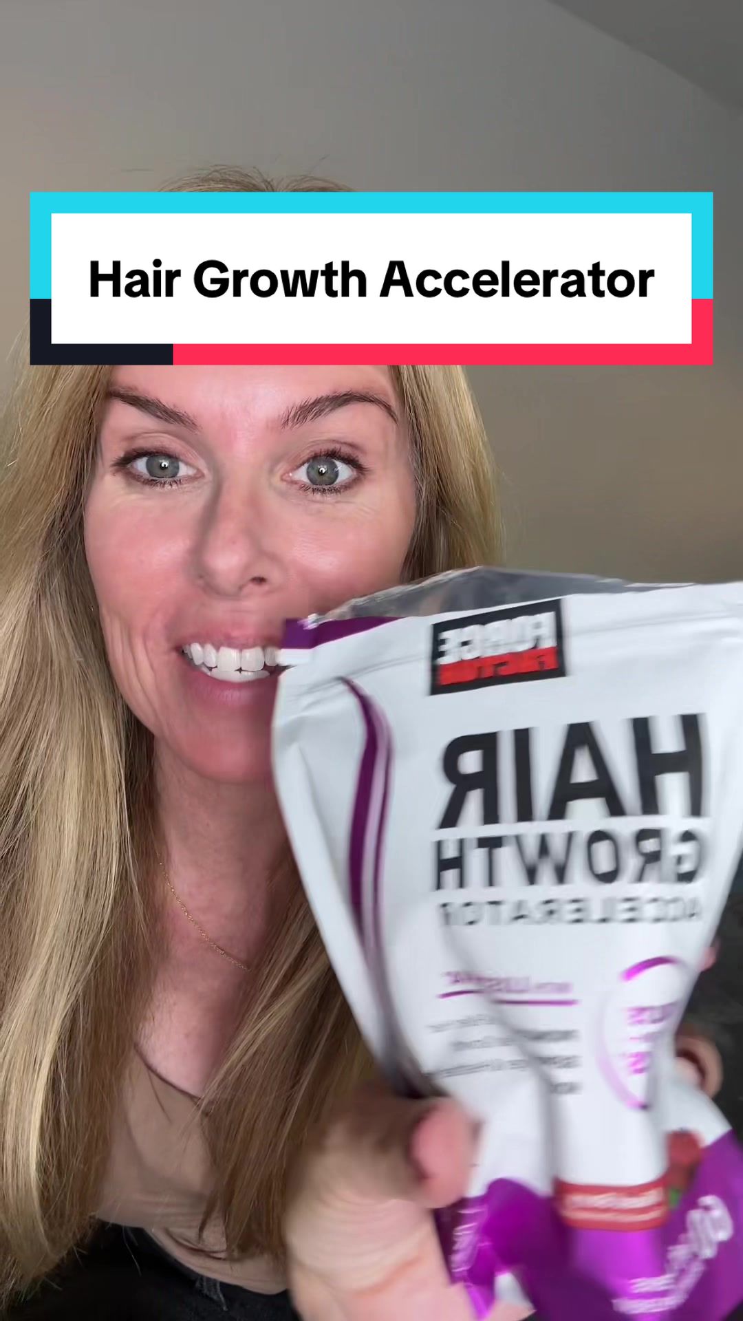 TikTok post by @givingnoshitsat50 for Force Factor. Caption reads: More hair growth by Christmas? Yes please! These....