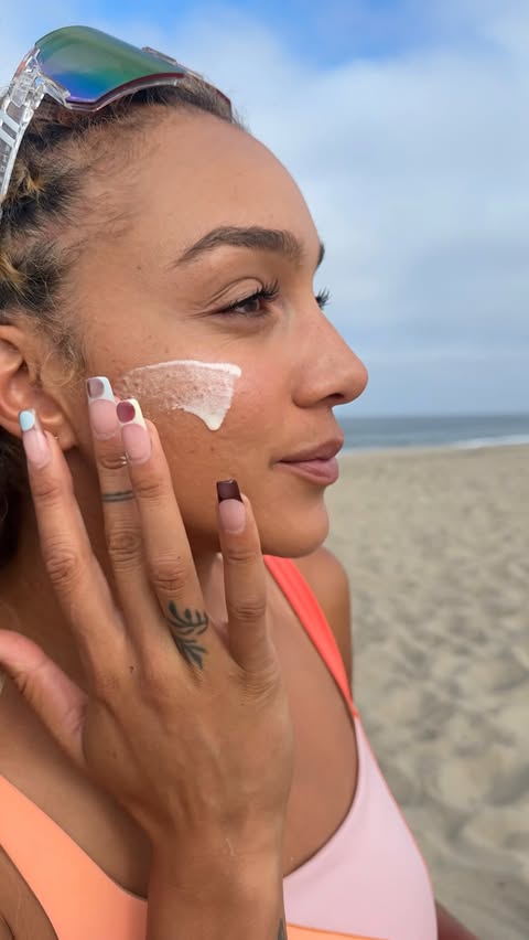 Instagram post by @bvuilleumier for La Roche-Posay. Caption reads: [...] water, and a whole lotta SPF....
