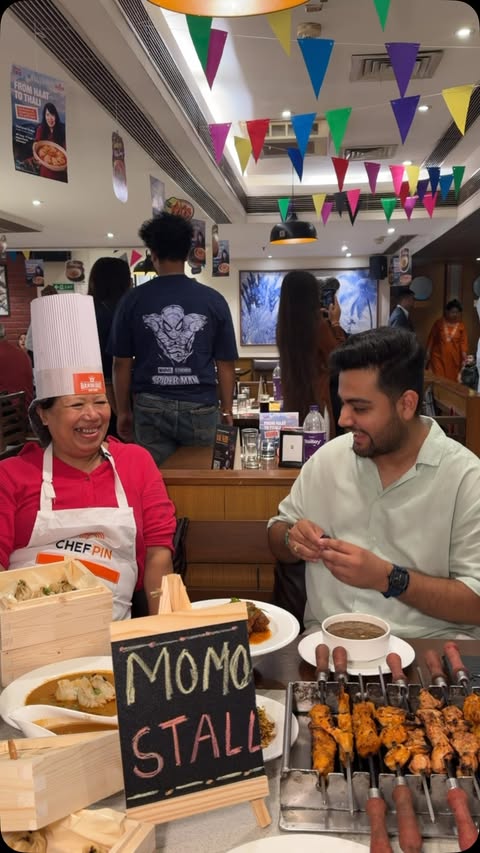 Instagram post by @vlogs_withanjaney for Barbeque Nation. Caption reads: [...] Chocolate Sauce & Lakhmari! 😍 📍 Barbeque....