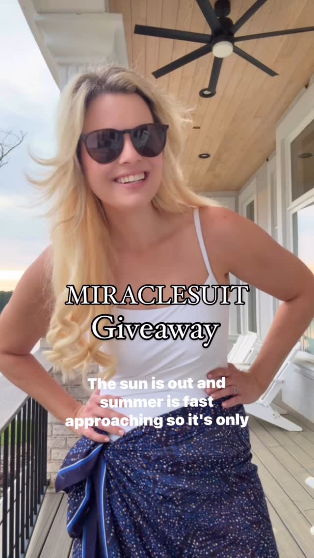 Instagram post by @beckyfkeller for Miraclesuit. Caption reads: [...] the corner, I’m partnering with Miraclesuit....