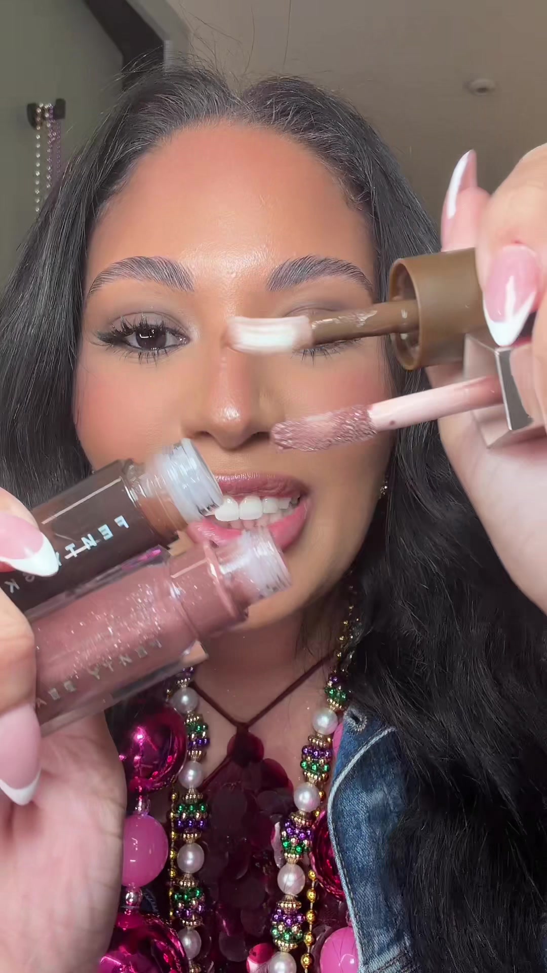 TikTok post by @brooklynreviewsxoxo for Fenty Beauty. Caption reads: [...] glossy and i’m OBSESSED 🤎 @Fenty Beauty....