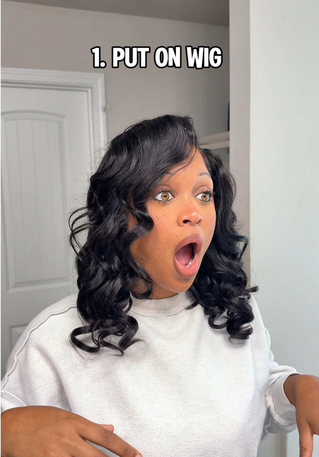 TikTok post by @arenee.mua for Ashimary Hair. Caption reads: [...] wigs over here! 🤭🤏🏽 @Ashimary Hair Beauty....