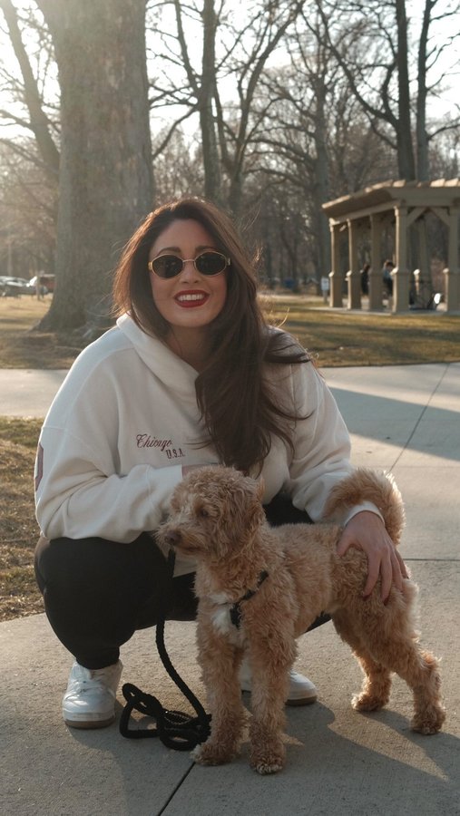 Instagram post by @peonyandhoney for PetSafe. Caption reads: 3 MONTH UPDATE on our @petsafe Stay and Play....