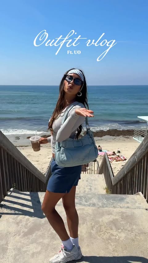 Instagram post by @briwehan for Urban Outfitters. Caption reads: [...] perfect day! 🩵🪩 All looks from....