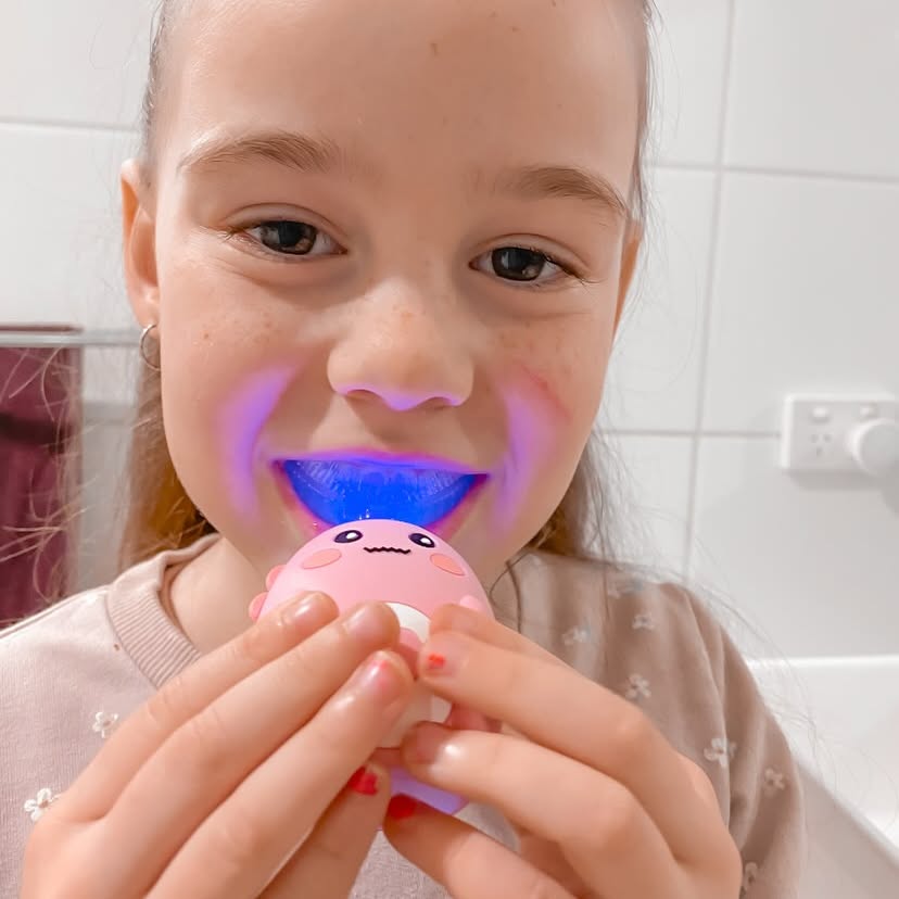 Instagram post by @beck.jacinta for Toddla. Caption reads: [...] got herself a new toothbrush 🙌👏 @toddla.co....