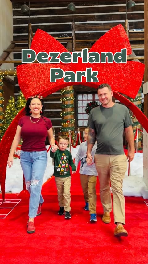 Instagram post by @heyashleyjackson for Dezerland Park Orlando. Caption reads: [...] you for the invite! 🎁🚂 #hosted....