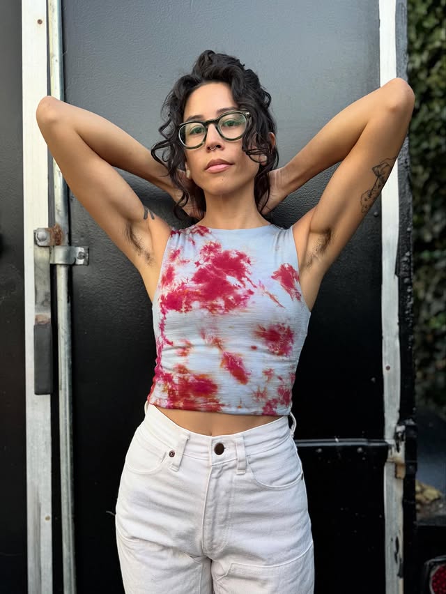 Instagram post by @leila.makes for The Fabric Store. Caption reads: [...] to work with the always lovely....