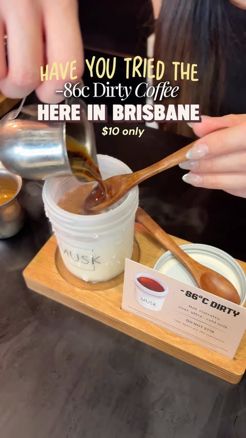Instagram post by @bestof_brisbane for Queensland Foodies Network. Caption reads: If you haven’t tried the famous -86°C Dirty at....