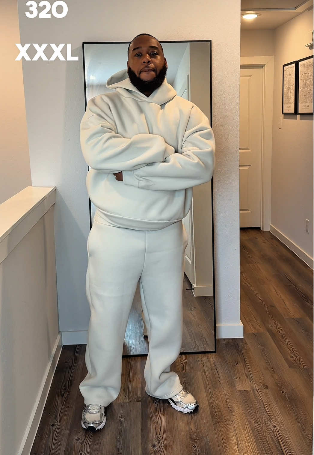 TikTok post by @cordstyles for mnml. Caption reads: [...] that’s actually oversized for big guys @mnml....