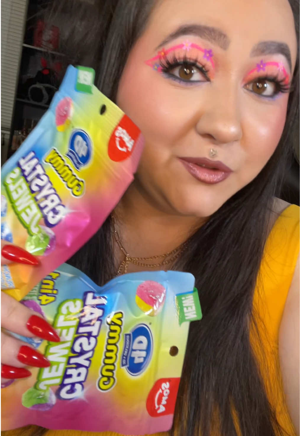 TikTok post by @beedubbz11 for Amos Sweets. Caption reads: @Amos Sweets 🍬 with the crystal candy! The flavor....
