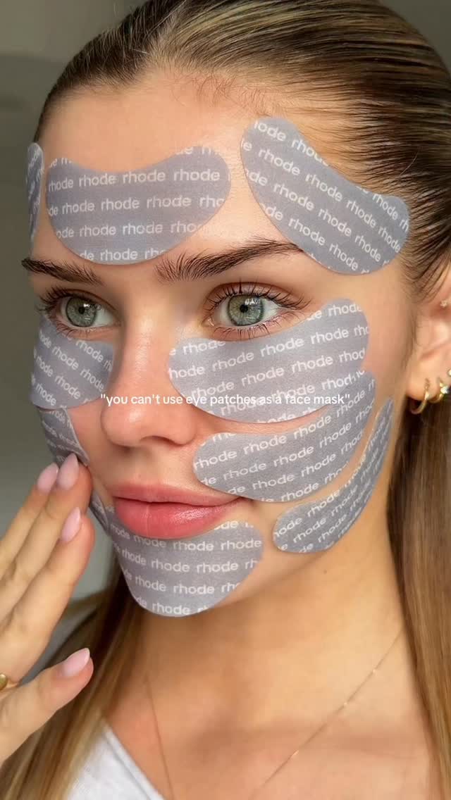 Instagram post by @sophpontin for Rhode Skin. Caption reads: "you can't use eye patches as a face mask" 

using....