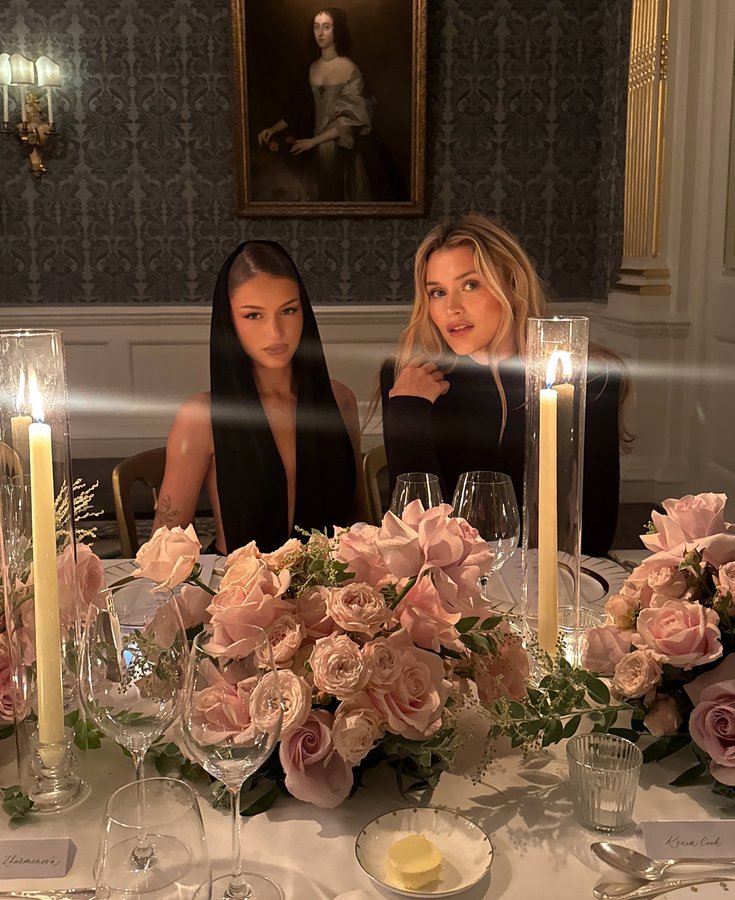 Instagram post by @chloelecareux for Balmain. Caption reads: Short but sweet stay in London… la pluie ne manque....