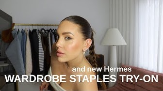 YouTube post by @MelissaSoldera for Mine & Yours. Caption reads: WARDROBE STAPLES + NEW HERMES | MELISSA SOLDERA.