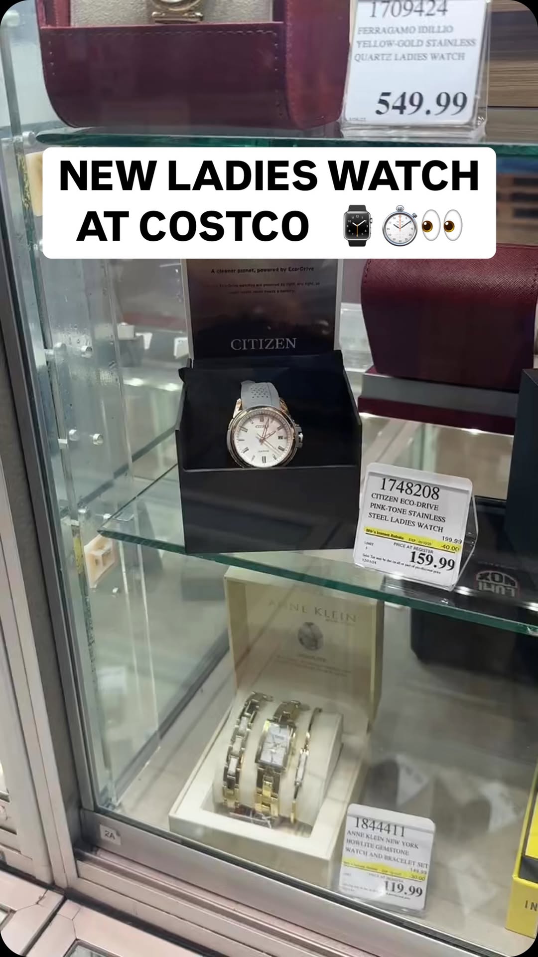 Instagram post by @costcofam4u for Citizen Watch. Caption reads: ⌚️ NEW WATCH AT COSTCO

$159 | 1748208

🚫NOT....
