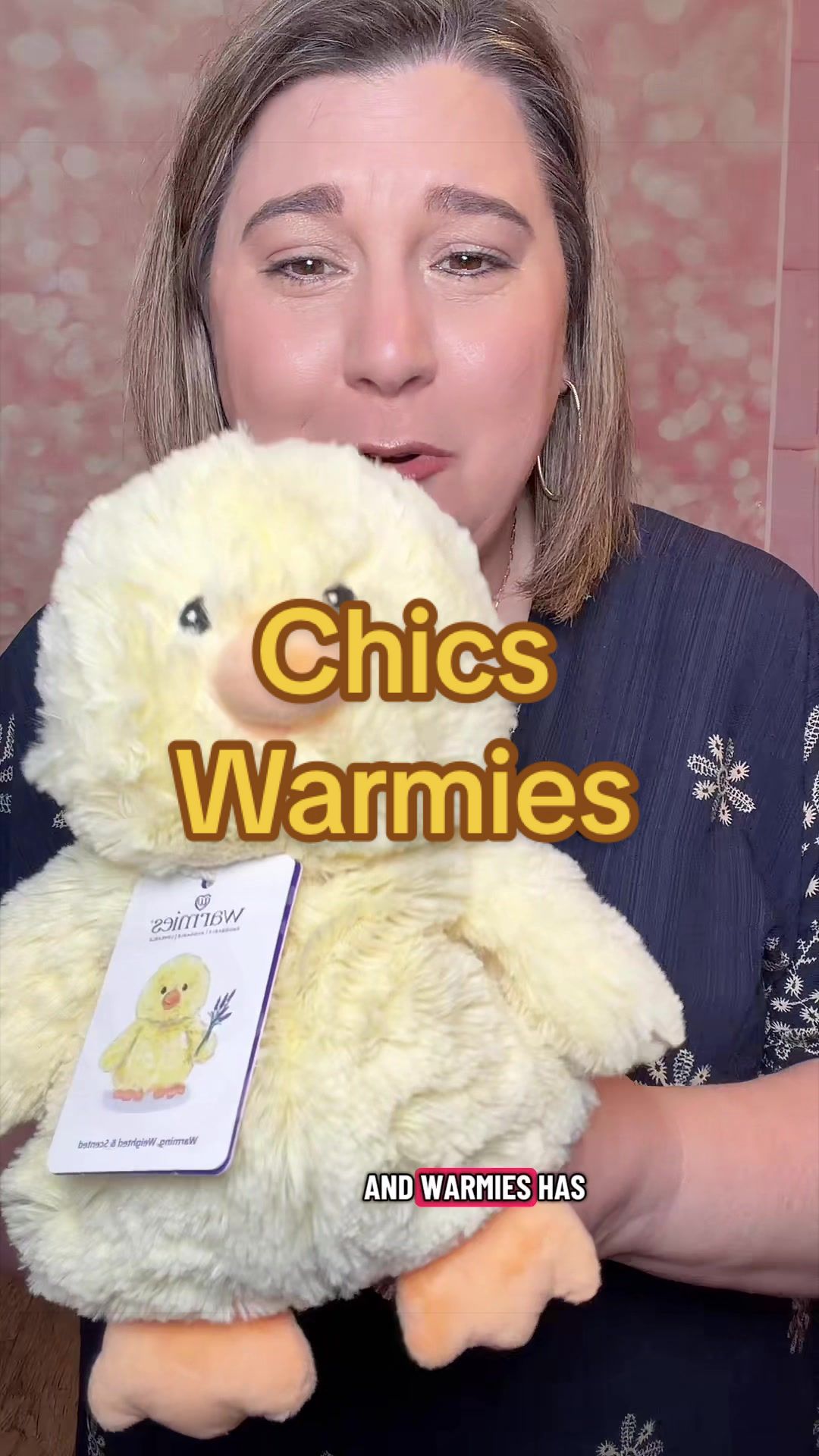 TikTok post by @jenniferwolseybeautybiz for Warmies. Caption reads: This @Warmies chicken is the perfect Easter basket....