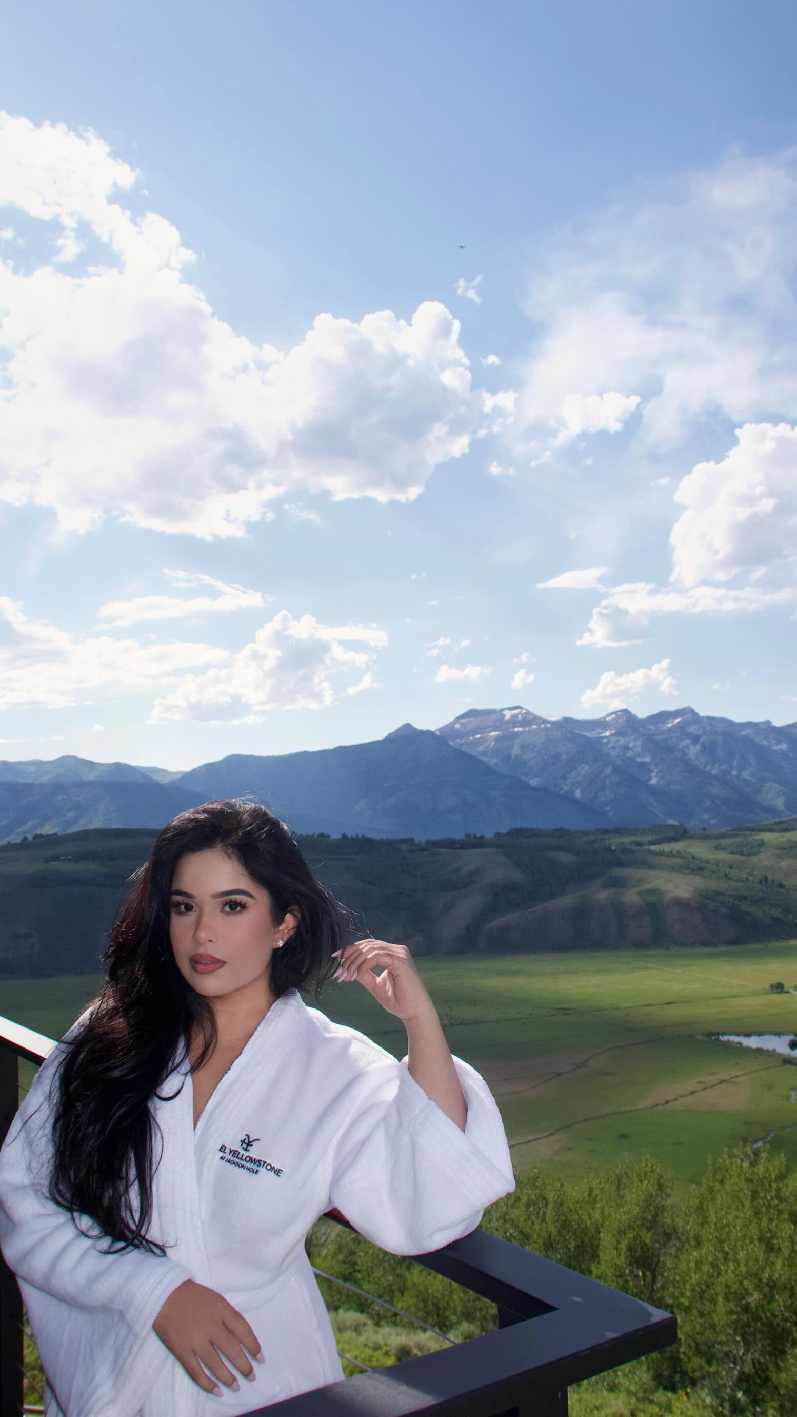 Instagram post by @_sadey for MAXIM. Caption reads: Where travel meets luxury @hotelyellowstonejh....