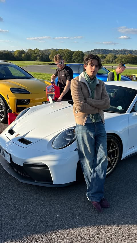 Instagram post by @callumscars_ for Porsche. Caption reads: i drove the brand new Porsche 911 GT3 (992.2)....