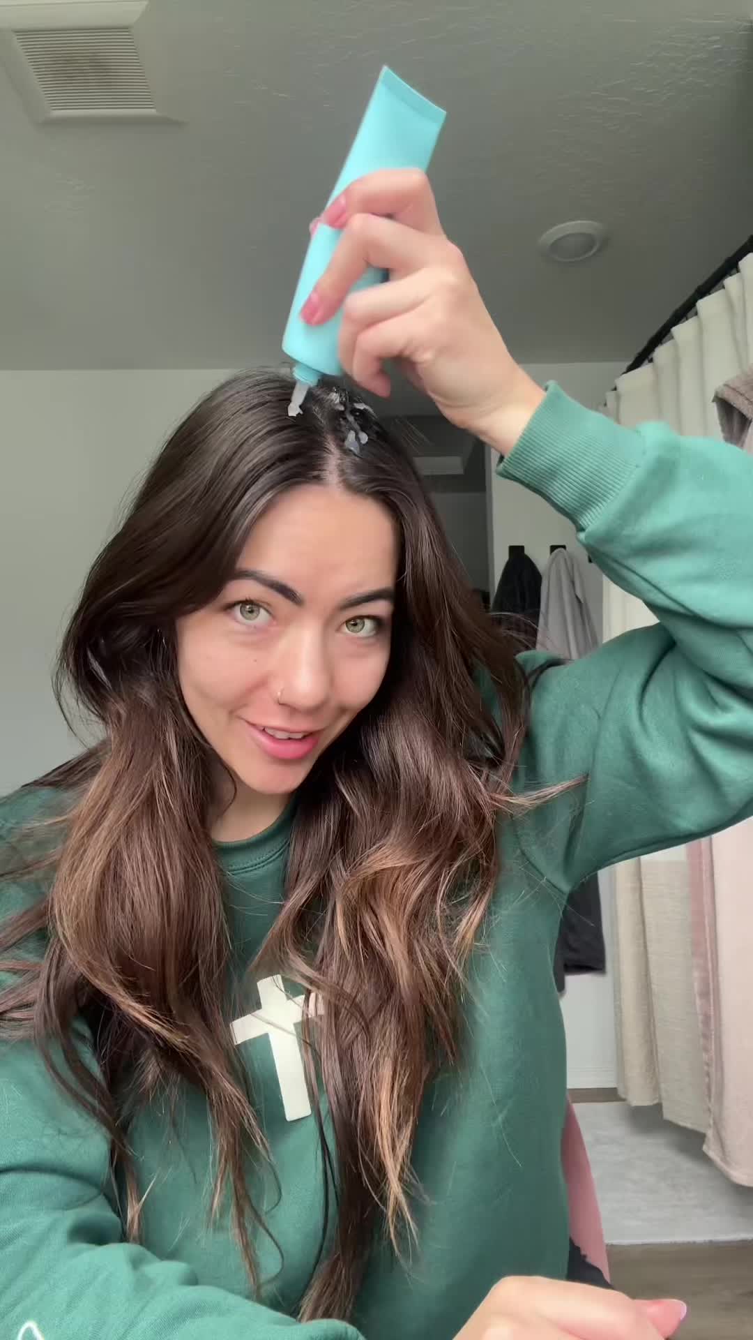 TikTok post by @ashstone for AMAXY Beauty. Caption reads: Never using regular dry shampoo again 🤯 And it’s....