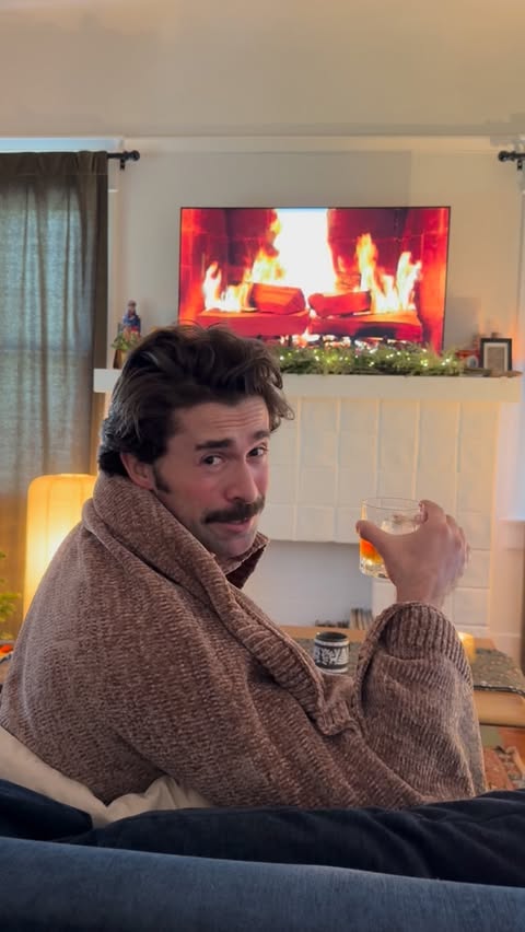 Instagram post by @edgyalbert for West Elm. Caption reads: Holiday decor from @westelm straight-up saved my....