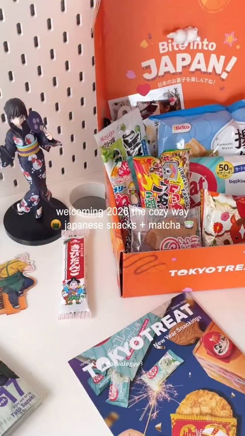 Instagram post by @aqualogyy for TokyoTreat. Caption reads: [...] new year with Japanese snacks from....