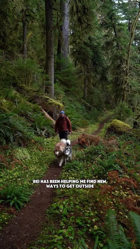 Instagram post by @adam.northwest for REI. Caption reads: [...] simple: less scrolling, more living. 

@REI....