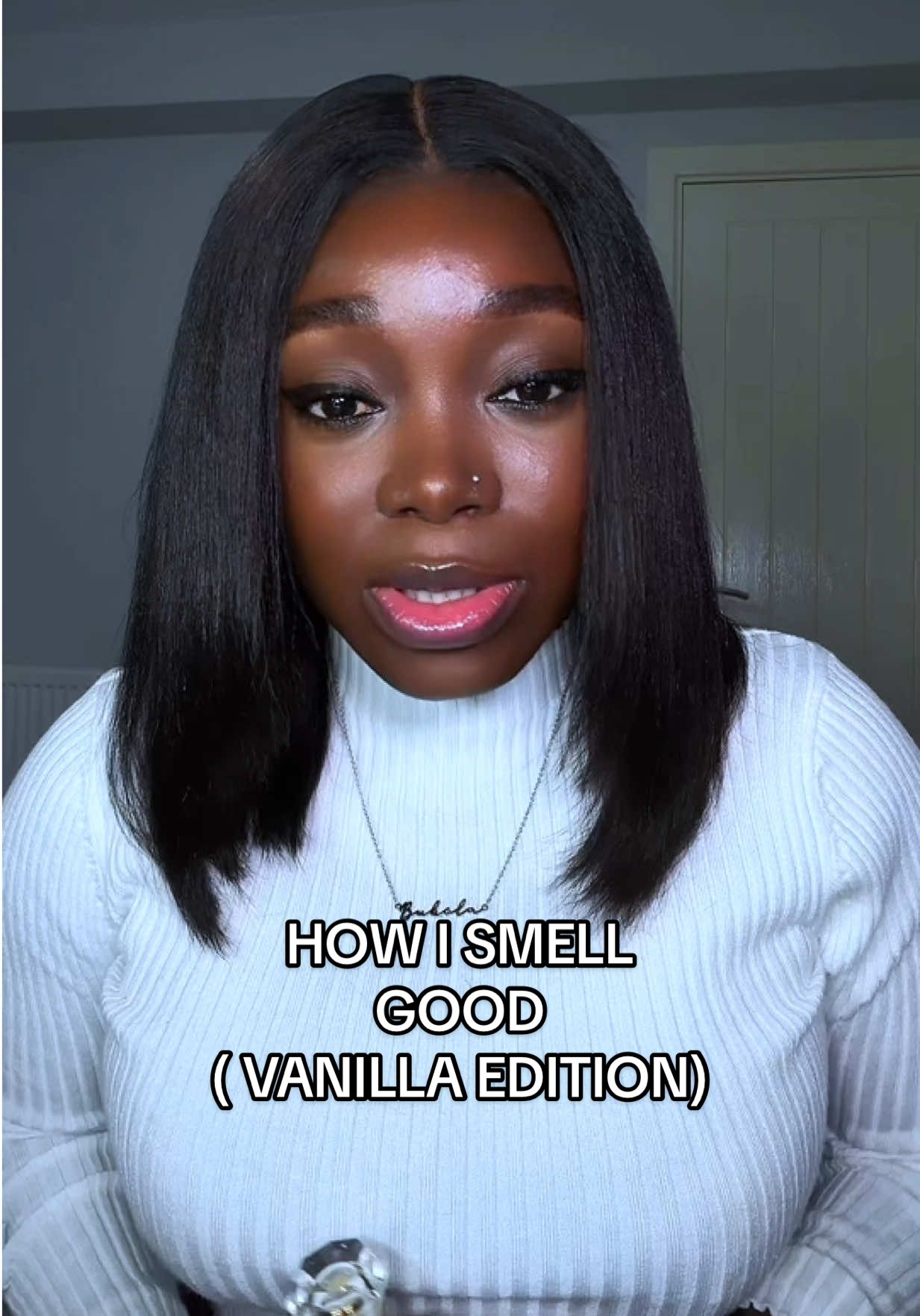 TikTok post by @adebukolashabla for Nala’s Baby. Caption reads: How I smell good (vanilla edition).  Products: ....