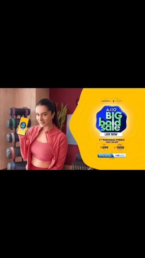 Instagram post by @shraddhas_aryan for Ajio. Caption reads: Ajio big Bold sale is love NEW ad @ajiolife [...].