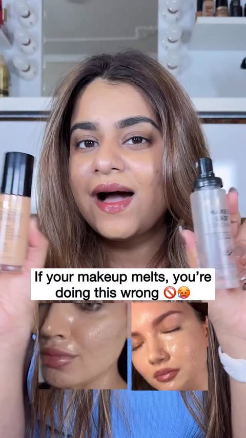 Instagram post by @itzme_gauri for Milani Cosmetics. Caption reads: [...] #makeuproutine . . . . . . [AD]....
