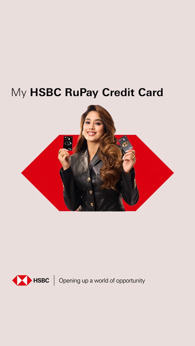 Instagram post by @janhvikapoor for Hsbc. Caption reads: Have you checked out the new talk of the town?....