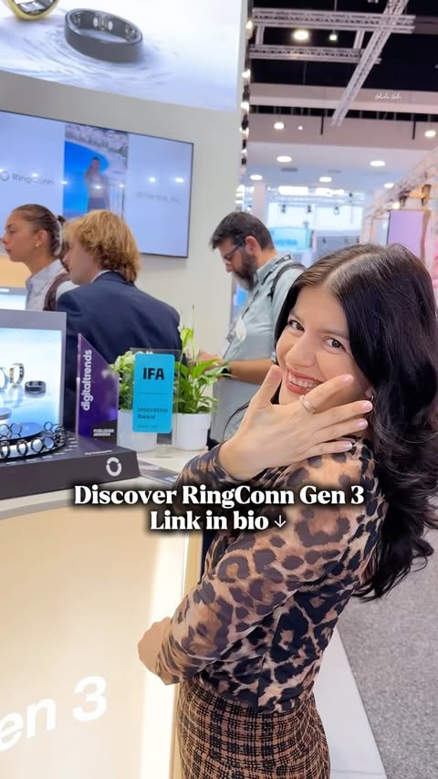 Instagram post by @arlinda.nako for RingConn. Caption reads: [...] of steps, and a closer look at the RingConn....