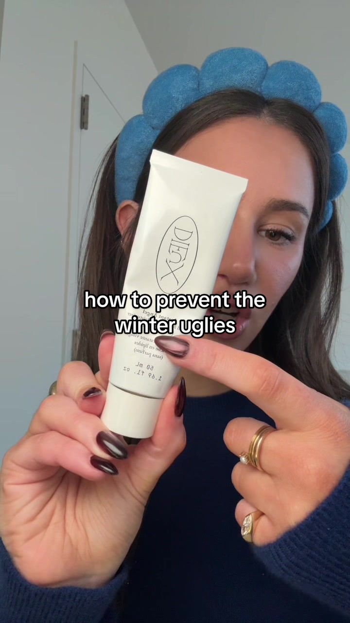 TikTok post by @carlyrivlin for Dieuxskin. Caption reads: How I’m fighting the winter uglies with my....