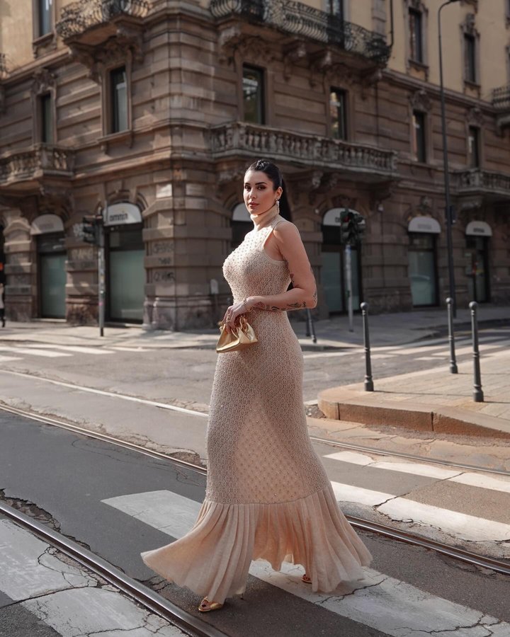 Instagram post by @valentinavignali for Sergio Rossi. Caption reads: Off to @sarawongofficial #mfw ✨ 

shoes....