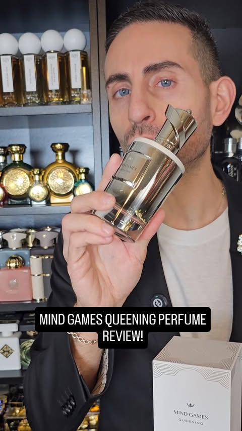 Instagram post by @redolessence for Mind Games Fragrance. Caption reads: [...] Games Queening perfume Review!....