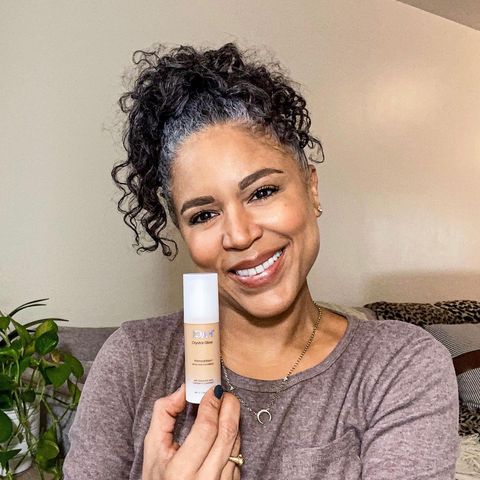 Instagram post by @hollylowejones for JOAH Beauty. Caption reads: This is my favorite new foundation! 😍The new....