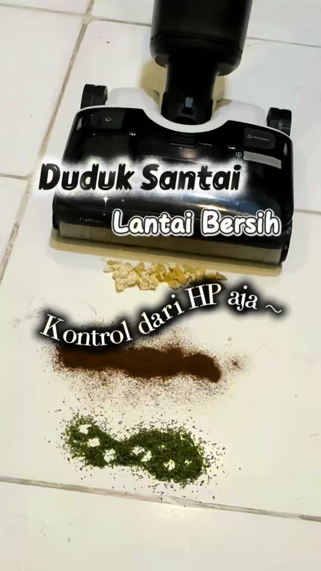 TikTok post by @stephanie_tandiono for Roborock. Caption reads: ✨ Rumah bersih maksimal tanpa drama! ✨ Dulu ngepel....