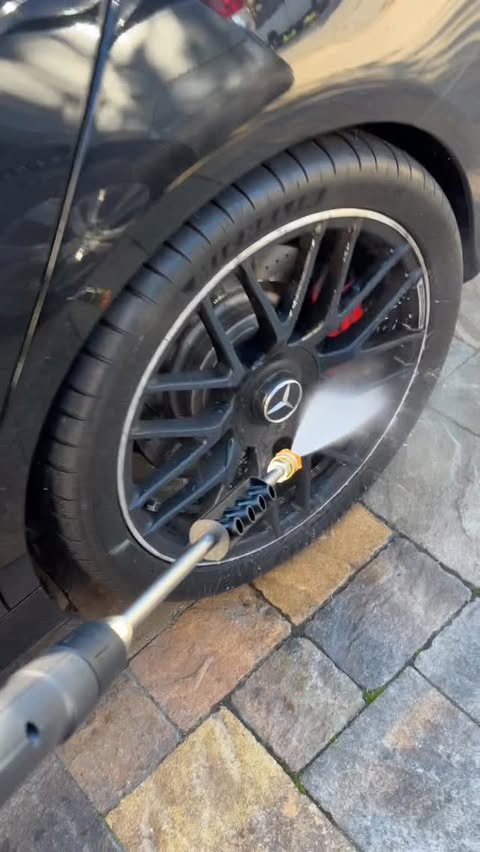 Instagram post by @fe_motorworks for Giraffe Tools. Caption reads: This @giraffetools pressure washer is a game....