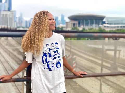 Instagram post by @caseykrueger for LUNA Bar. Caption reads: Join me and @lunabar to Vote Equal Pay Every Day!....