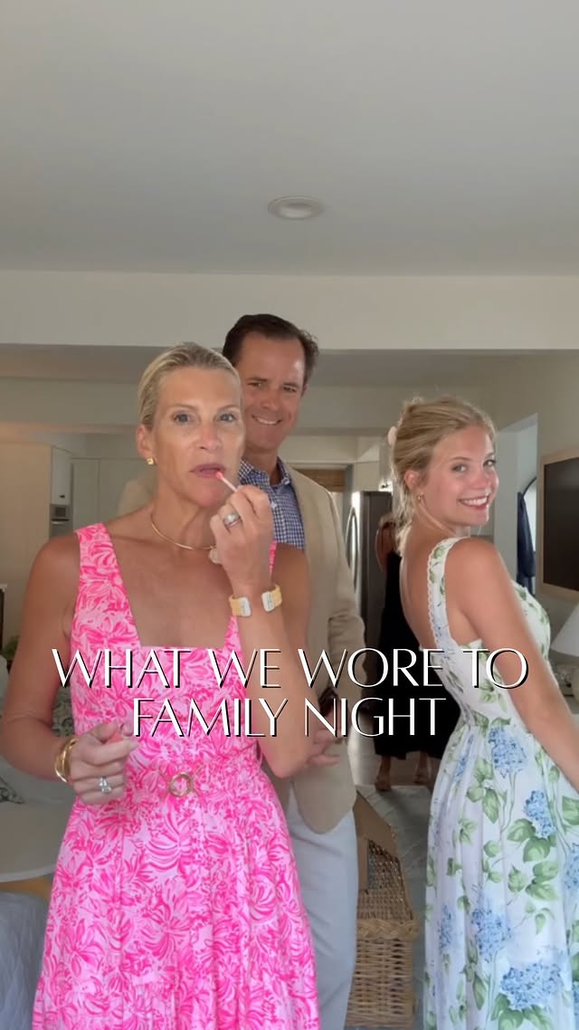 Instagram post by @angelahowenstein for Lilly Pulitzer. Caption reads: When the whole family gets together, it’s not just....