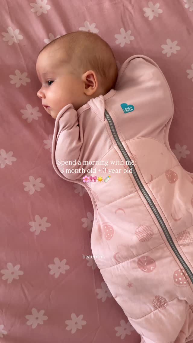 Instagram post by @georgiestevenson for Love To Dream. Caption reads: Our mornings look a little different these days 😌....